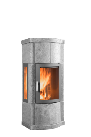 Merethe+ 110 täljstenskamin med sidoglas från Norsk Kleber