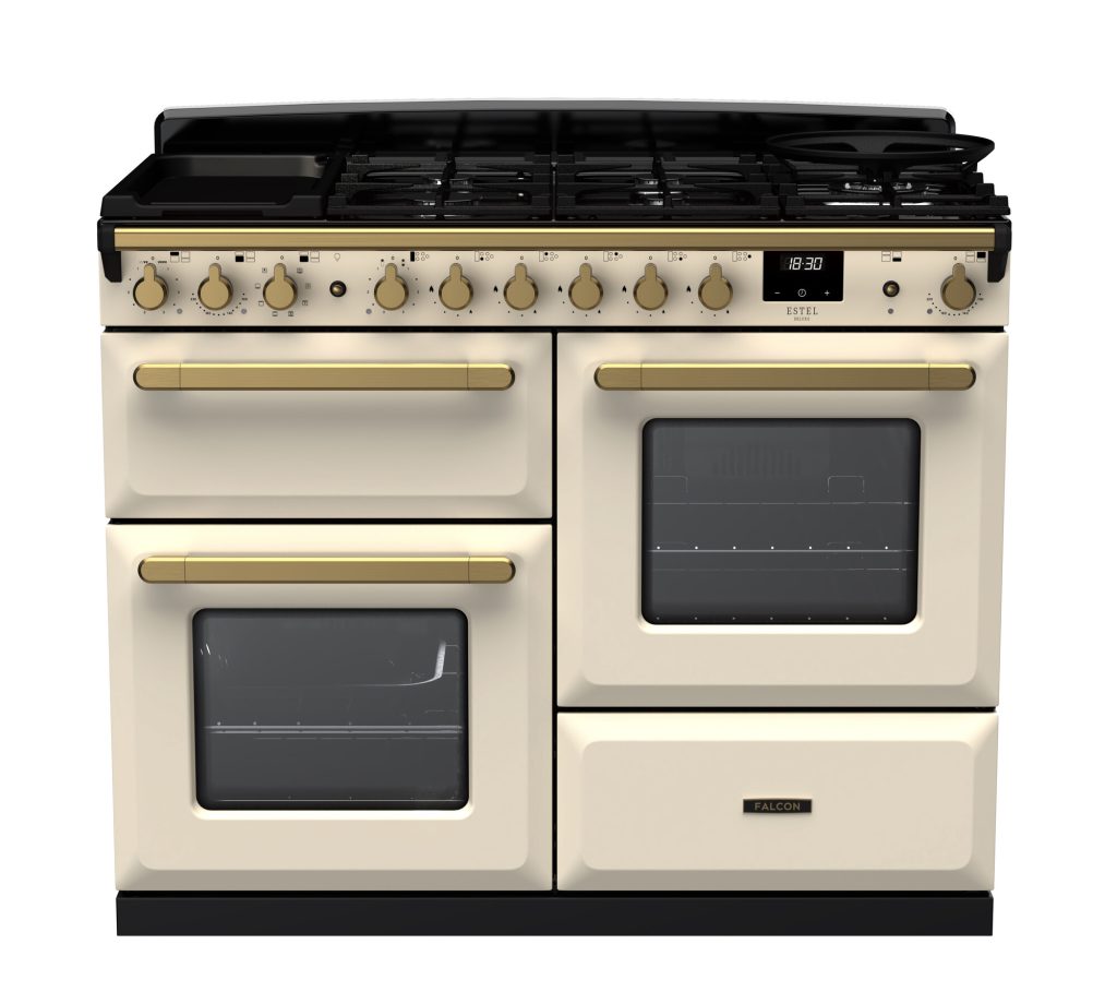 Pale cream/borstad mässing