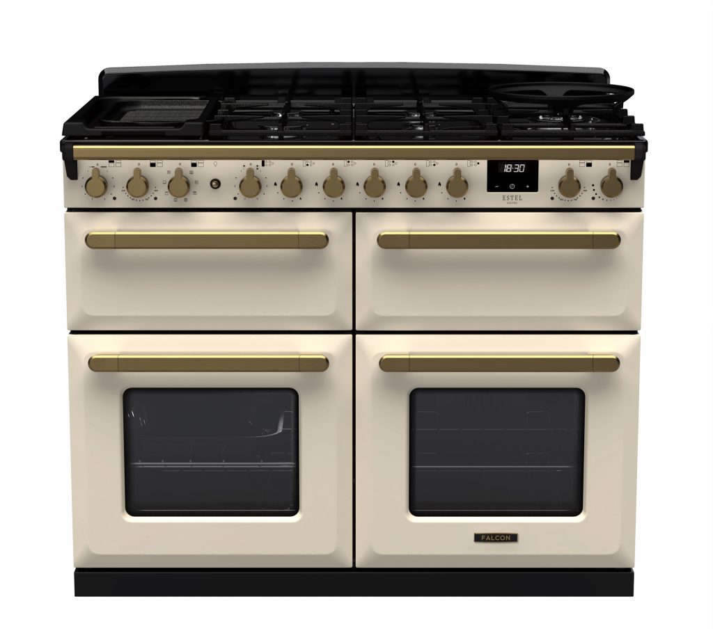 Pale cream/borstad mässing